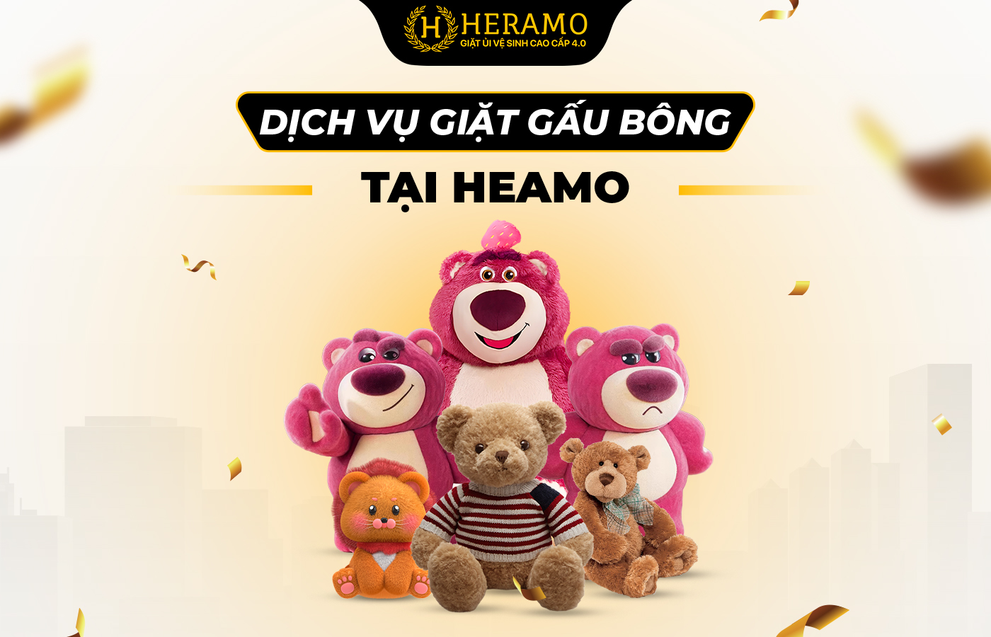 Dịch vụ giặt hấp gấu bông tại Quận 1 của Heramo