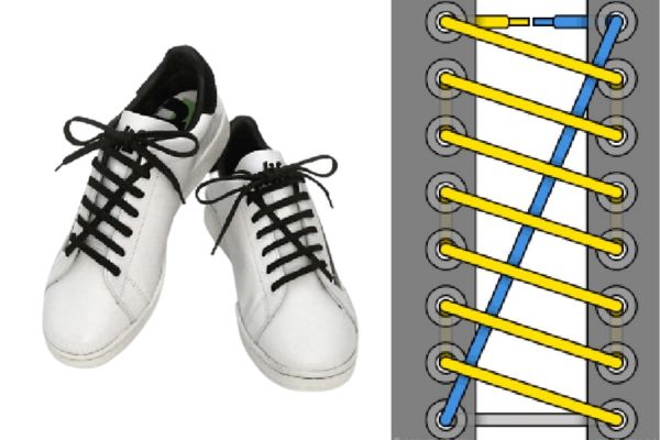 Cách buộc dây giày giấu dây - Biến hóa dây giày giấu dây style tia chớp