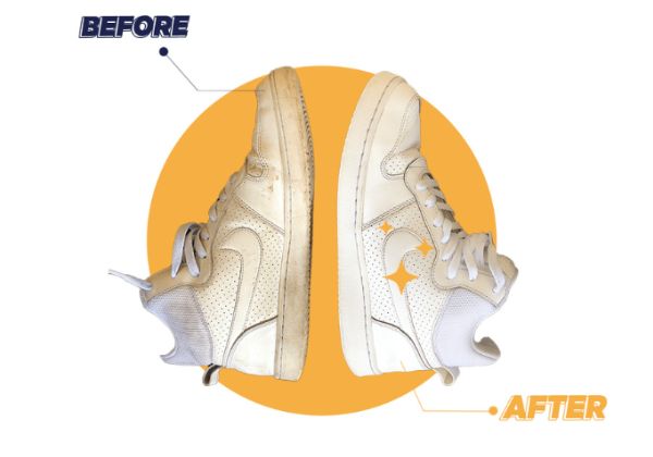 Giặt giày thể thao - Giày trước và sau khi vệ sinh
