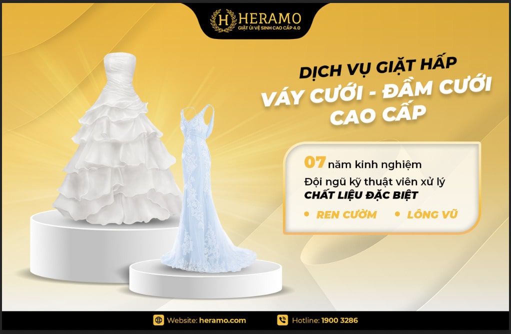 Giặt hấp váy cưới quận 11 - HERAMO