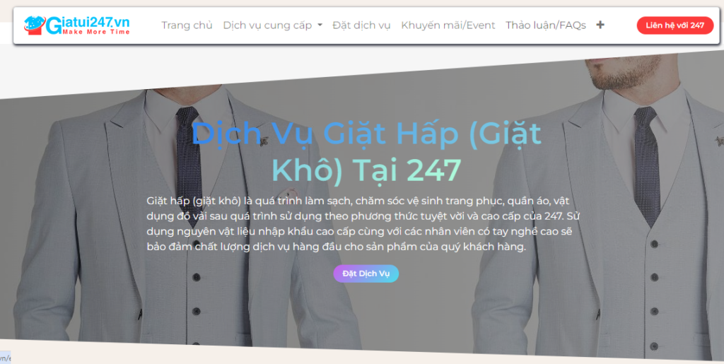 Dịch vụ giặt hấp tại Giặt Ủi 247