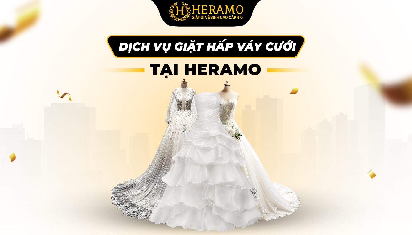 Dịch vụ giặt hấp váy cưới tại Quận 4 của Heramo